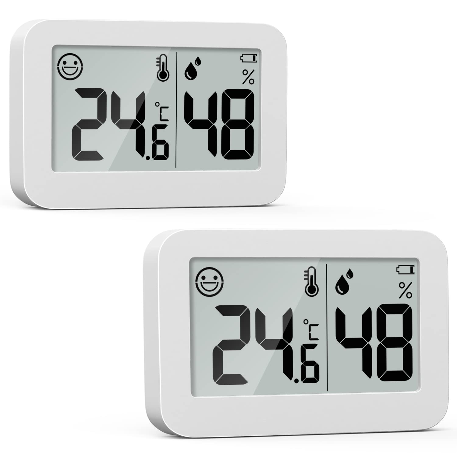 DOOMAY Mini Hygrometer Indoor Thermometer Digital Humidity Monitor 2-Pack | Moni