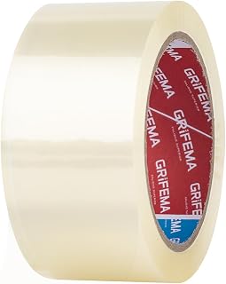 GRIFEMA GA4003-1 Parcel Tape 66m x 5cm Clear for Boxes & Moving | Low Noise, Strong Adhesive
