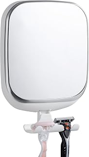 TAILI Shower Mirror Fogless for Shaving, Anti Fog Shaving Mirror with Razor Holder NO-Drilling,Removable,Shatterproof &amp; Waterproof,Wall Mounted Bathroom Accessories with Powerful Suction(White)