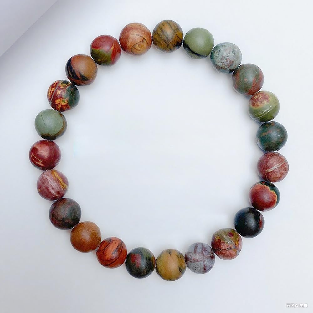 Anxiety Bracelets for Women Men Elastic Gemstone Handmade Natural Stone Red Turq