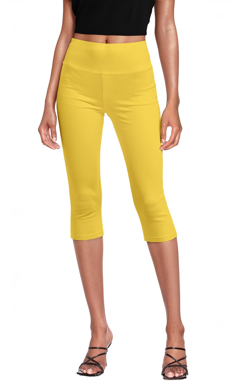 Hybrid & Company Womens Super Stretch Causal Pull On Millennium Twill Bermuda Sh