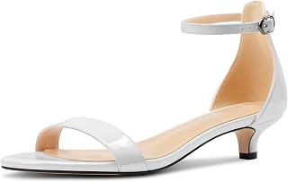 Aachcol レディース サンダル ピープオープントゥ キトン ローヒール アンクルストラップ ドレスシューズ 1.5インチ