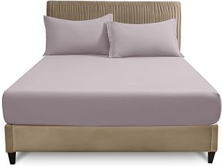 "GC GAVENO CAVAILIA Plain Fitted Sheets - Easy Care Polycotton 25cm Deep Fitted Sheets - Breathable, Anti Allergic Bottom Sheets - Elastic Corner Bed Sheet Super King Size - Grey - 180 x 200 cm"