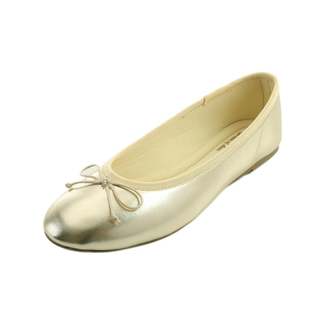 Feversole Women's Macaroon Colorful Memory Foam Cushion Ballet Flat Pumps Patent