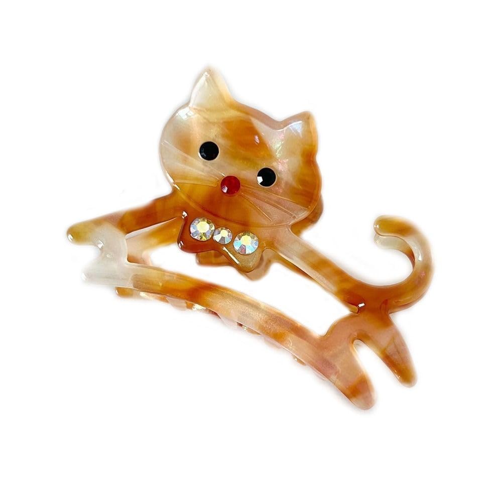 Brown Hair Claw French Style Barrette Hair Clip Accessories Acetate Animal Cat H