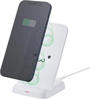 エレコム ワイヤレス充電器 Qi認証 最大 10W スタンド型 EPP規格対応 3枚コイル 【 iPhone Galaxy AirPods 等対応】 しろちゃん EC-QS10WF