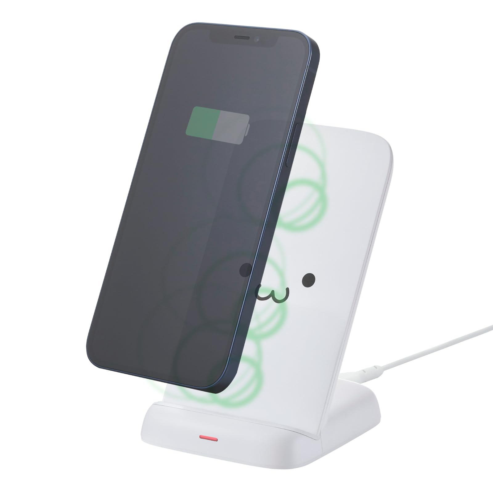 エレコム ワイヤレス充電器 Qi認証 最大 10W スタンド型 EPP規格対応 3枚コイル 【 iPhone Galaxy AirPods 等対応】 しろちゃん