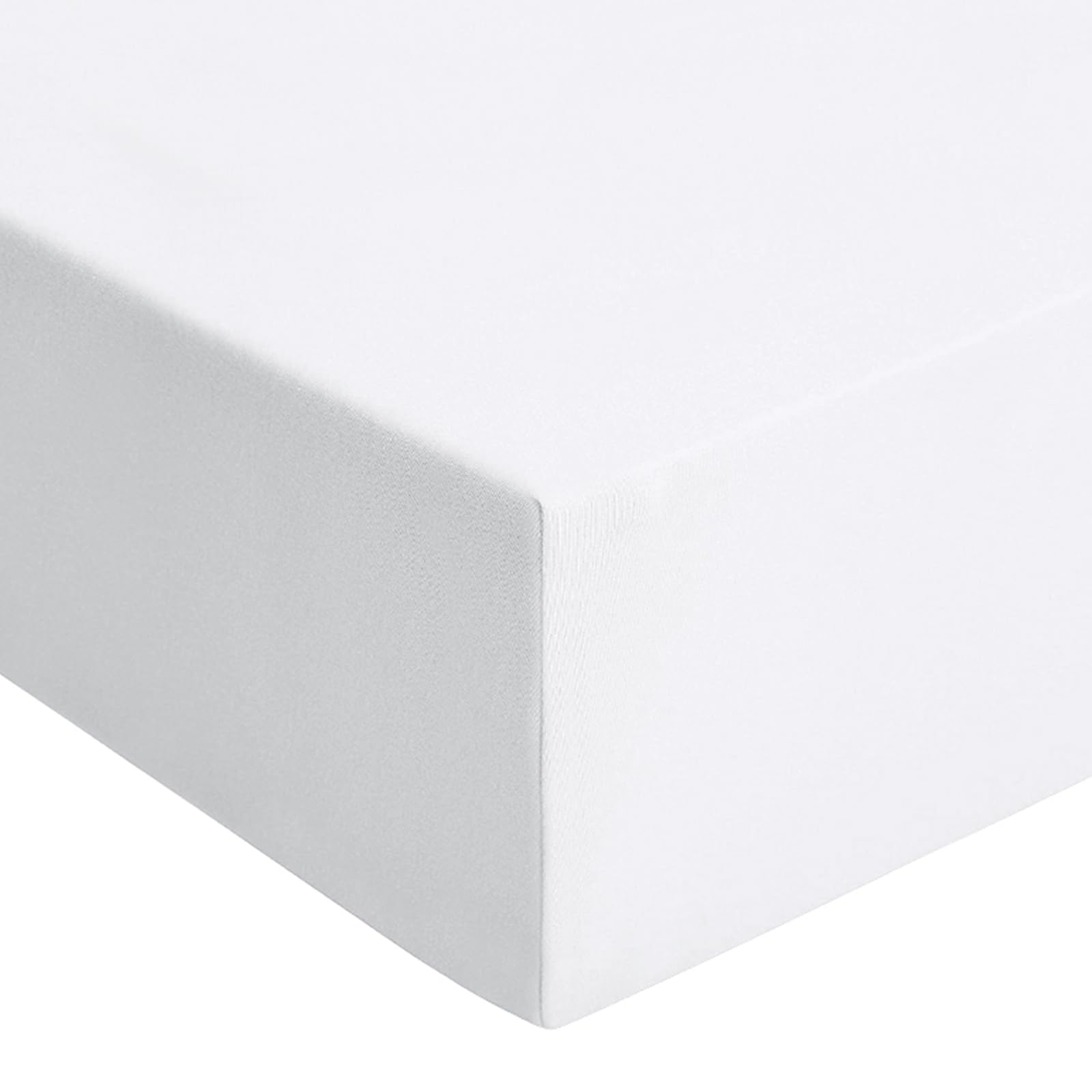 RUIKASI King Size Fitted Sheet Deep 40cm Pocket, White 150x200cm