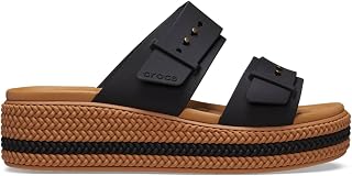 Crocs Brooklyn Woven Buckle Sandalia, Negro, Mujer, EU 34-35
