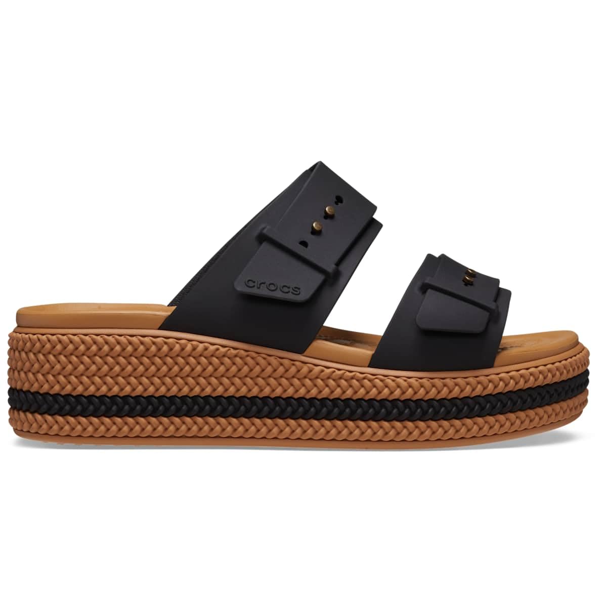 Crocs Brooklyn Woven Buckle Sandalia, Negro, Mujer, EU 34-35