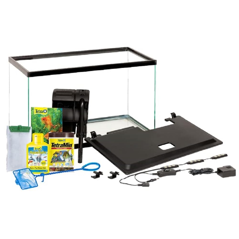 Tetra LED 10 Gallon Complete Fish Tank Kit | Aquarium Kit Includes White LED Lig
