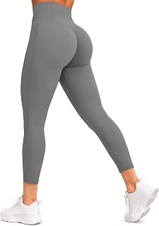Sunzfly Invisible Butt Scrunch Workout Leggings with Pockets for Women, No Front Seam Gym Yoga Pants with Tummy Control