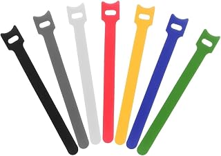 60pcs Black Hook and Loop Cable Ties 10 Inch Reusable Adjustable Cable Ties for Electronics Home Office Cable Management