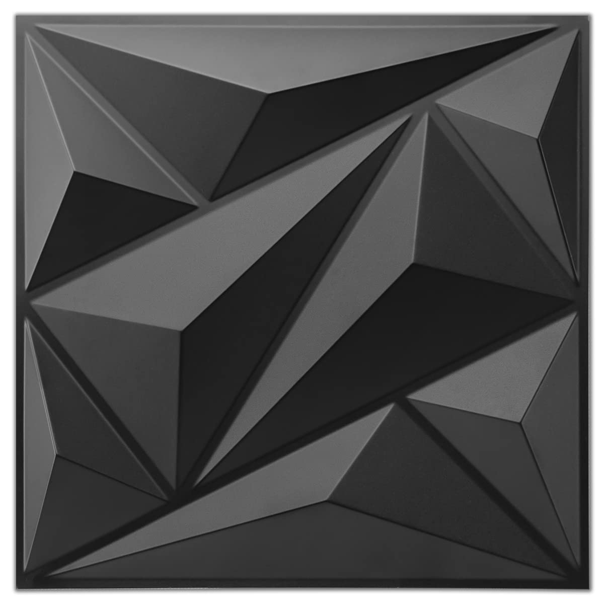 Art3dwallpanels 33 Pack 3D Wall Panels Diamond, Black, 12''x12'' | PVC Accent Wa