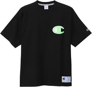 Champion Short Sleeve T-Shirt, Round Neck, 100% Cotton, One Point Logo Patch, Short Sleeve T-Shirt, Action Style