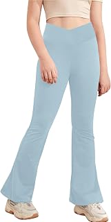 Haloumoning Girls V Neck Flared Yoga Dance Running Leggings