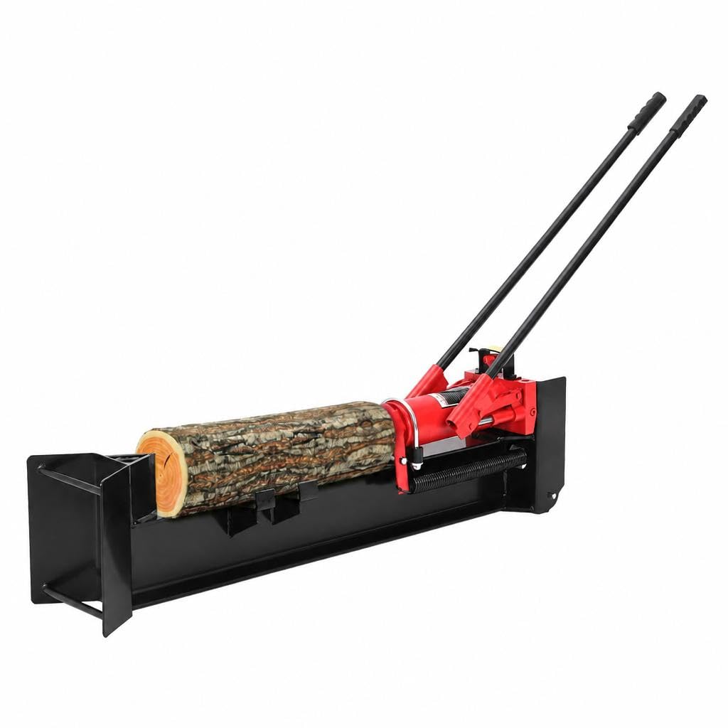 12 Ton Manual Hydraulic Log Splitter, 18.7 in Capacity, 2-Speed Pump | Built-in 