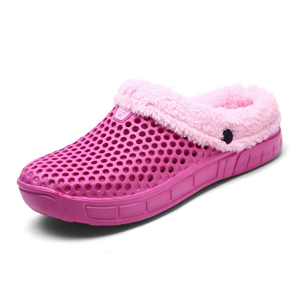 Slippers Men Women Winter Warm Slippers Clogs Slip-On Garden Fur Lined Slippers 