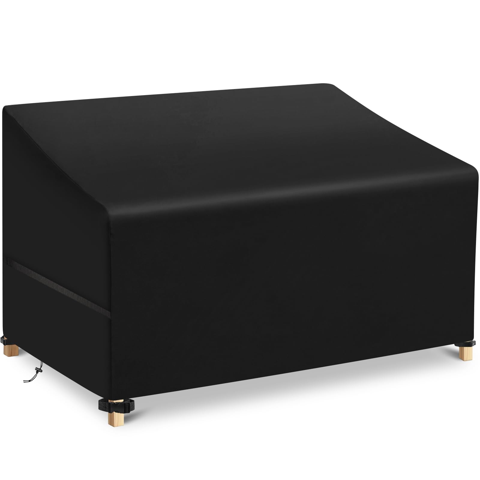 LUSCHEER Garden Bench Covers 2 Seater, Waterproof Heavy Duty, Black | 210D Oxfor