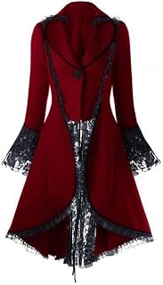 Vintage Tuxedo Lace Coats Women's Elegant Steampunk Gothic Tailcoat Jacket Punk Jackets Military Coat Retro Victorian Halloween Christmas Carnival Costume Long Sleeve Coats Sewing Steam Punk Outfits