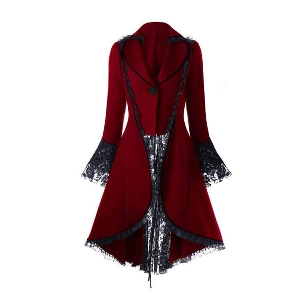 Vintage Tuxedo Lace Coats Women's Elegant Steampunk Gothic Tailcoat Jacket Punk 