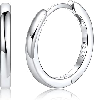 925 Sterling Silver Huggie Hoop Earrings for Women, Hypoallergenic