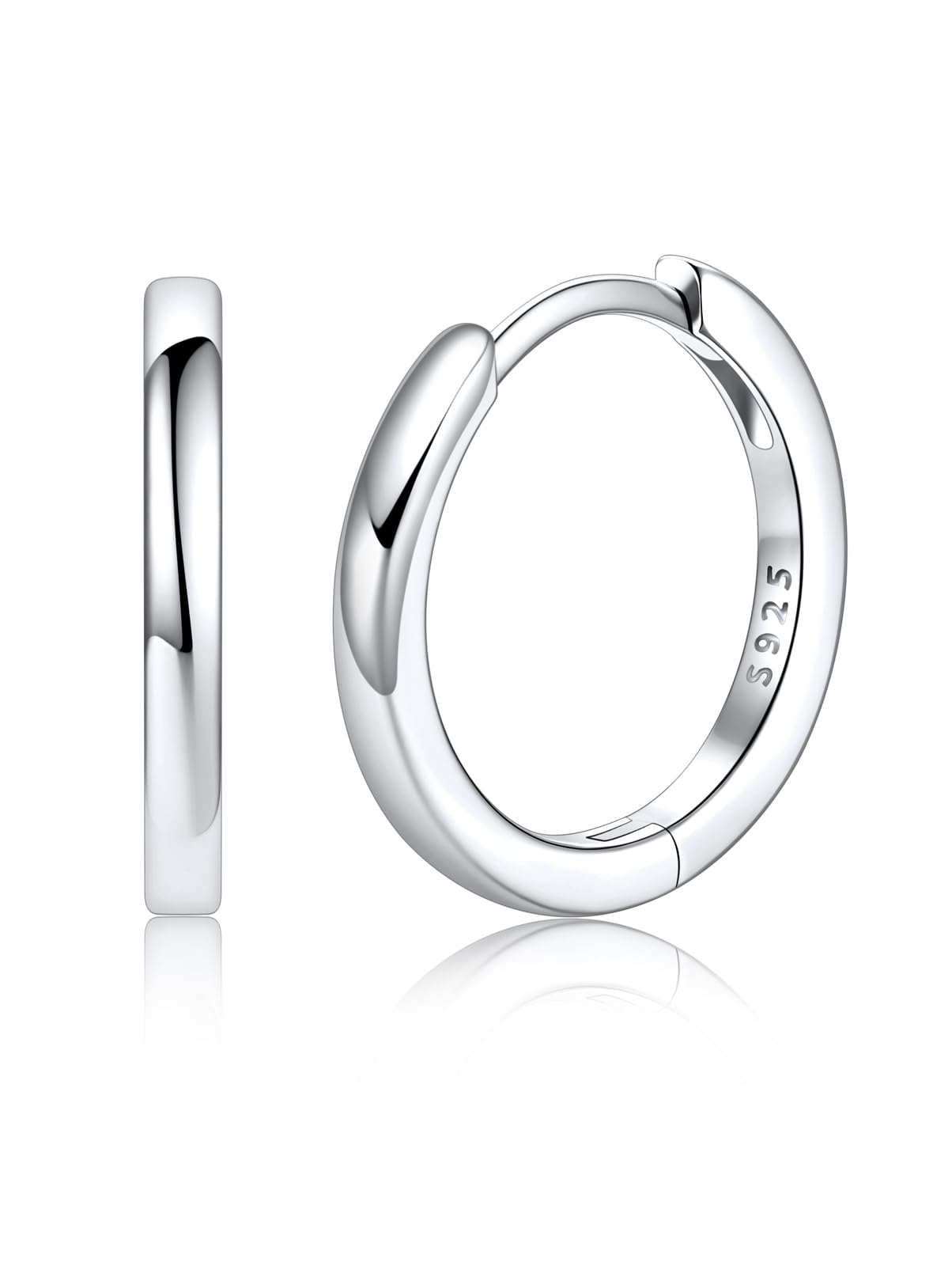 925 Sterling Silver Huggie Hoop Earrings for Women, Hypoallergenic