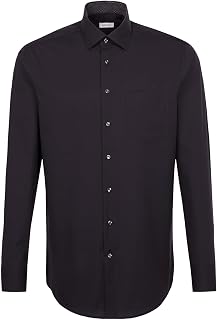 Seidensticker Regular shirt, long-sleeved shark collar, stripes, blue