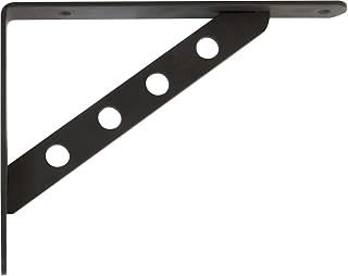 Amig - Wall Shelf Bracket | Shelf Supports | Shelf Support | Steel Shelf Brackets | Colour: Black | Dimensions: 250 x 195 | Max Weight: 330 kg