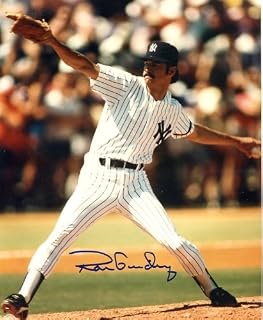 Ron Guidry Autographed/Original Signed 8x10 Color Action-photo Showing Him with the New York Yankees COA