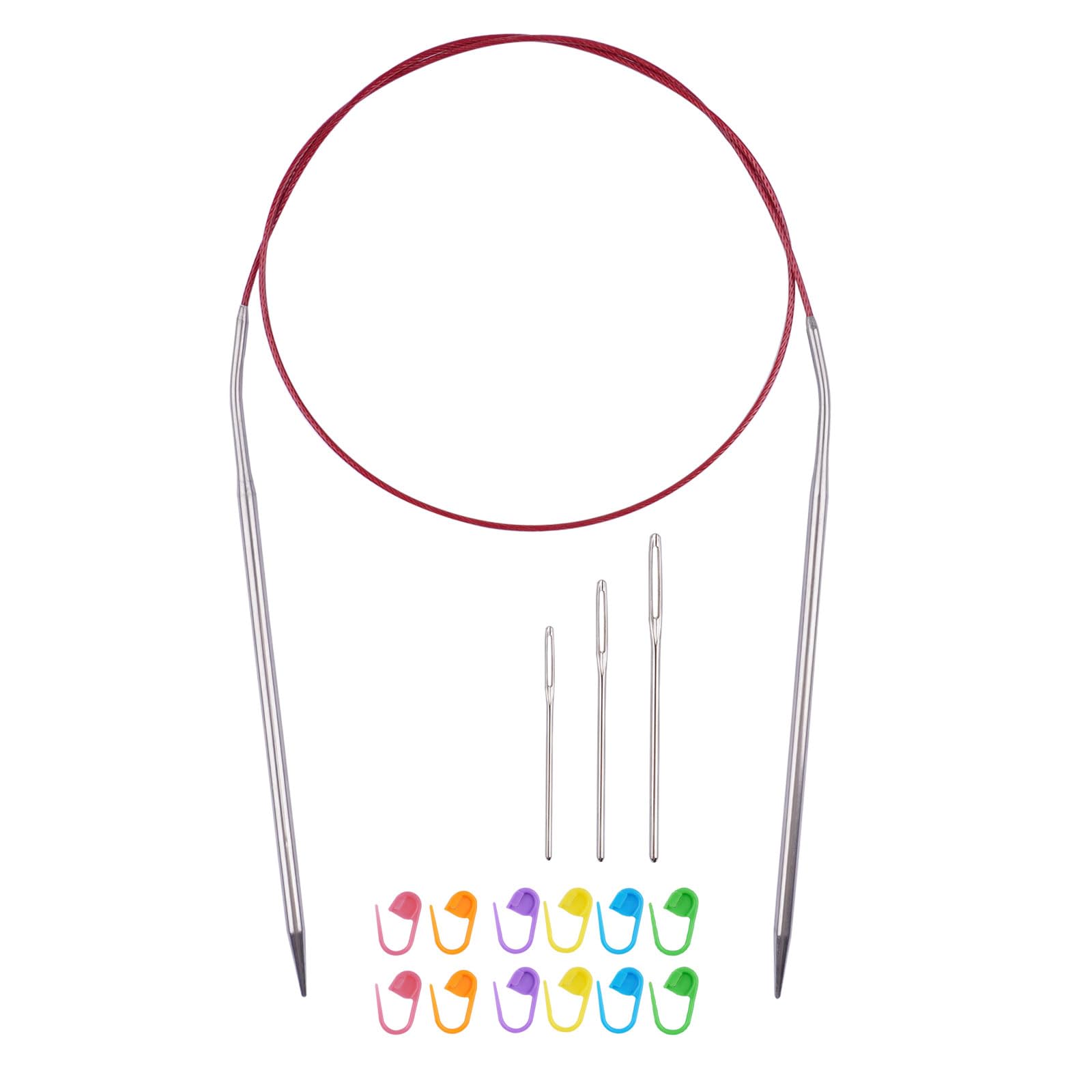 Circular Knitting Needles 32inches/80cm,Size US 6.0(4mm) Stainless Steel Round K