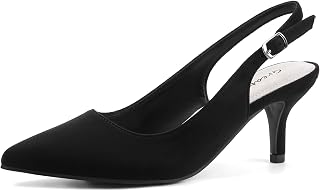 Greatonu Pointed Sandals, Slingback, Kitten Heel, Pointed Toe, Pumps