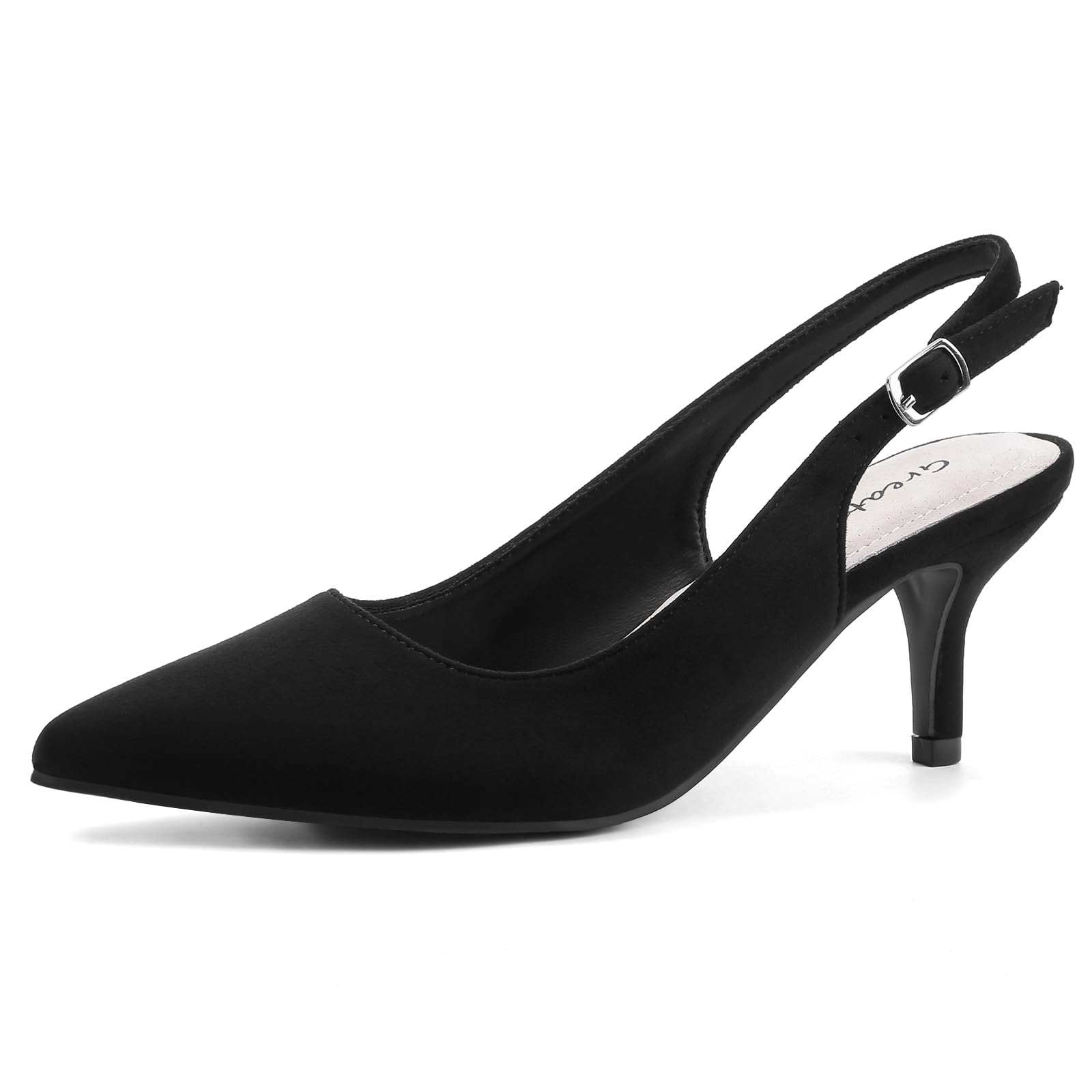 Greatonu Pointed Sandals, Slingback, Kitten Heel, Pointed Toe, Pumps