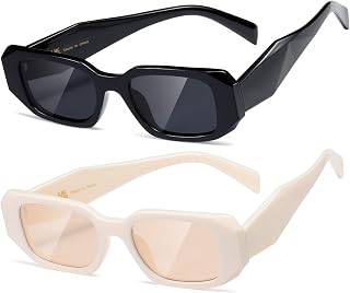 kimorn Rectangle Sunglasses for Women Men Trendy Retro Sunglasses 90s Style Square Frame K1307