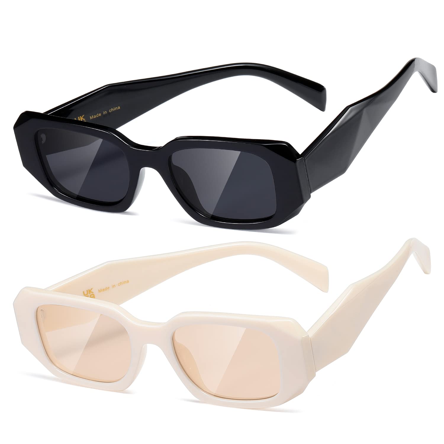 kimorn Rectangle Sunglasses for Women Men Trendy Retro Sunglasses 90s Style Squa