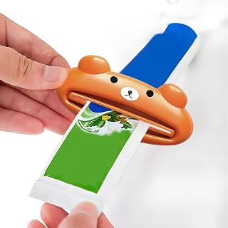 1 Light Brown Plastic Toothpaste Squeezer: Cute Animals - Perfect for Toothpaste, Facial Cleanser, Cream