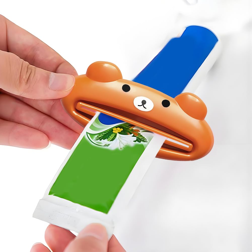 1 Light Brown Plastic Toothpaste Squeezer: Cute Animals - Perfect for Toothpaste
