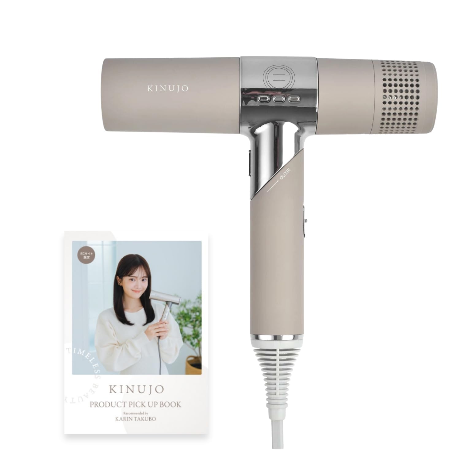 Kinujo Silk Women's Hair Dryer, High Airflow, Quick Drying, Negative Ion, Super 