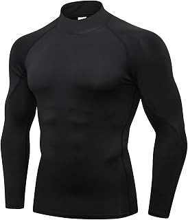 Queerier 3 Pack Men's Compression Shirt Long Sleeve Undershirts for Men Baselayer Sports Thermal Tops