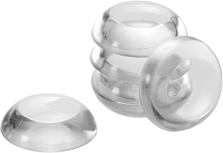 Door Stopper Quiet Wall Protector 2" Self Adhesive Reusable Clear Rubber Knob Round Flat Wall Shield Cushion Home Office Door Knob Wall Protector 6pcs