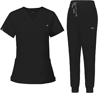 VIAOLI Scrubs for Women Set Scrub Top &Jogger Pant Workwear Clinical Modern Athletic Suit Medical Uniforms
