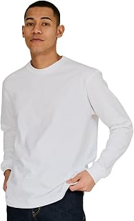 Hanes Beefy T-shirt à manches longues pour homme 100 % coton épais uni