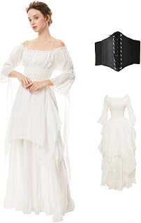 BITSEACOCO Women Renaissance Witch Dress Vampire Fairy Halloween Costumes