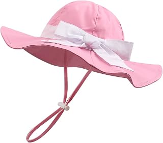 Zsedrut Bow Baby Girls Cotton Hat Summer Sun Cap Infant Toddler Wide Brim Girl Beach Hat