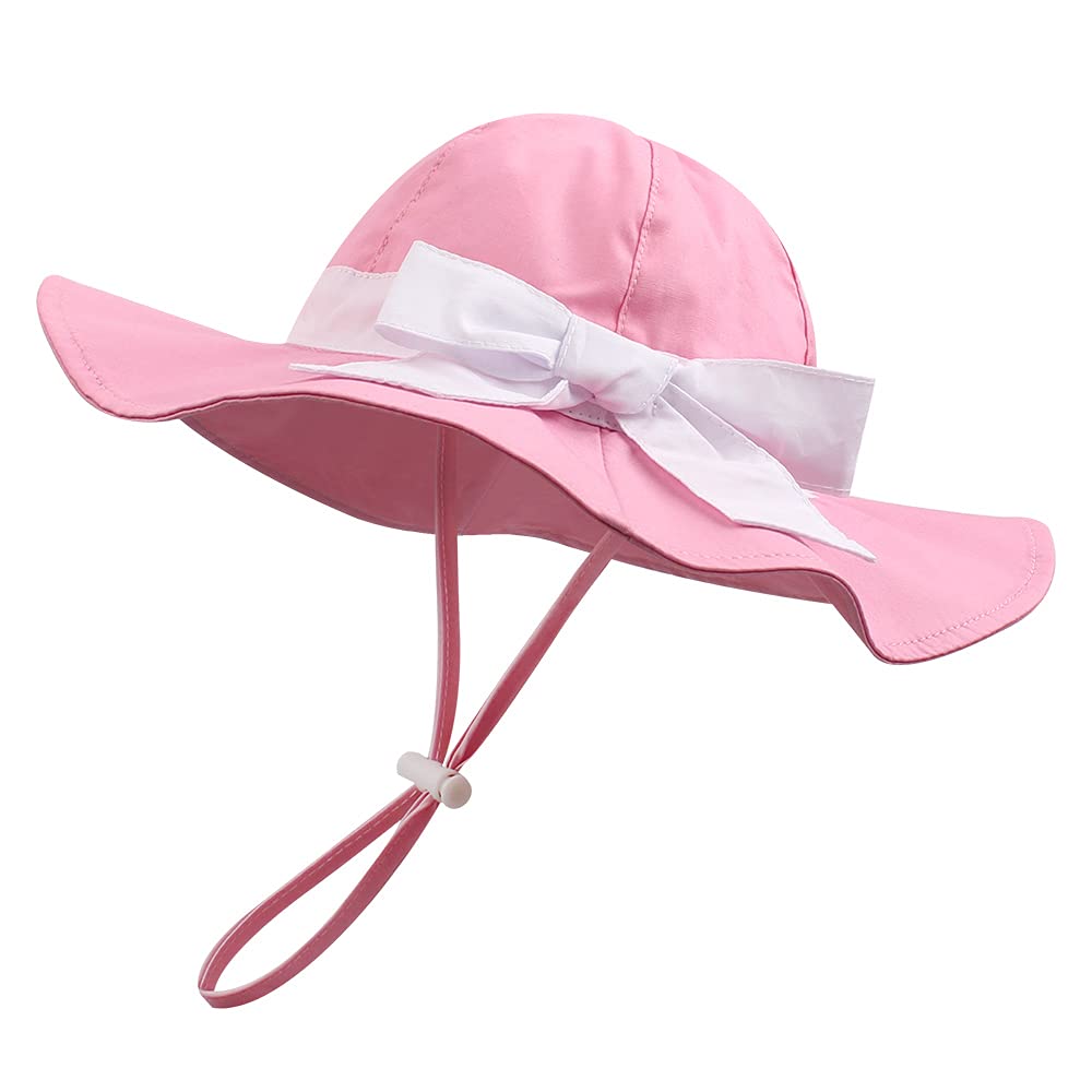 Zsedrut Bow Baby Girls Cotton Hat Summer Sun Cap Infant Toddler Wide Brim Girl B