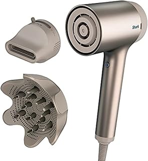 Shark HD113BRN Blow Dryer HyperAIR Fast-Drying with IQ 2-in-1 Concentrator, Styling Brush, and Curl-Defining Deep Diffuser Attachments (Renewed)