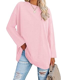 Ebifin Women's Oversized Long Sleeve Crew Neck Top