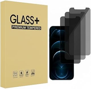 iPhone 12 Pro Max Screen Protector, Anti-Peep Tempered Glass Screen Protector [True 30°Anti Spy] [9H Hardness] [Easy Installation Frame] Black Protection for iPhone 12 Pro Max 6.7 inch (3 Pack)