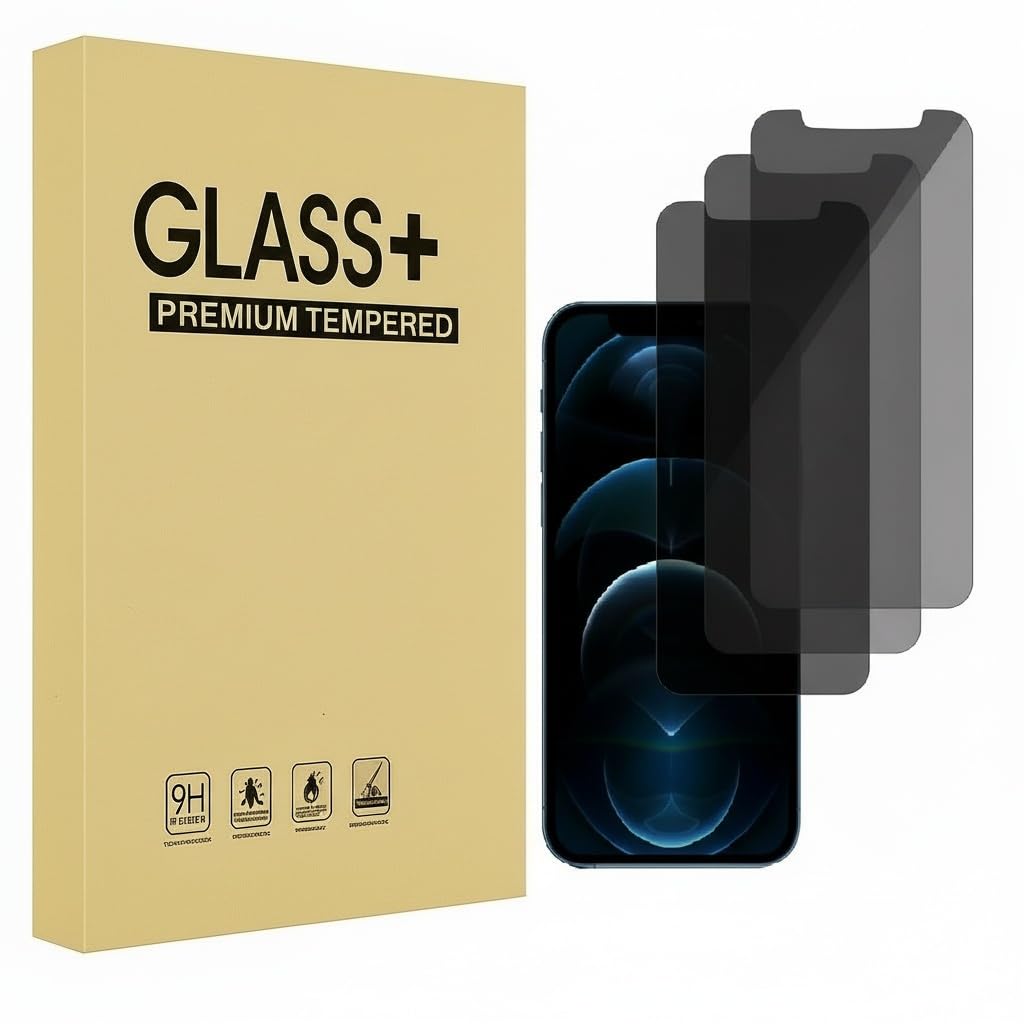 iPhone 12 Pro Max Screen Protector, Anti-Peep Tempered Glass Screen Protector [T
