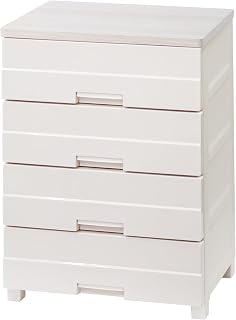 Tenma Chest, Finished Product, Chest Easy, 4 Tiers, Drawer, Width 25.6 x Depth 16.1 x Height 33.5 inches (65 x 41 x 85 cm), Patented Storage Case, Garment Case, Made in Japan [Color Beige] [Model